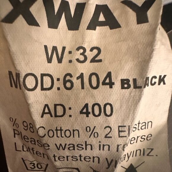 XWay Sernes Mens Graphic Denim Jeans Black & Yellow Size 32 MOD: 6104 Y2K VTG - Picture 8 of 12